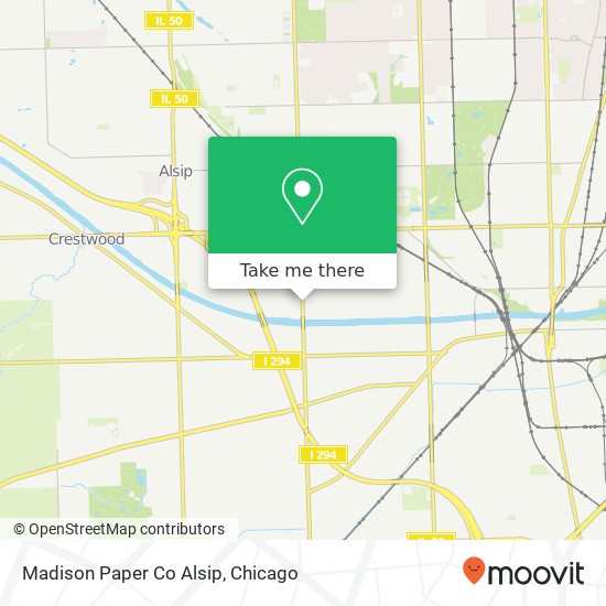 Mapa de Madison Paper Co Alsip, 13101 S Pulaski Rd