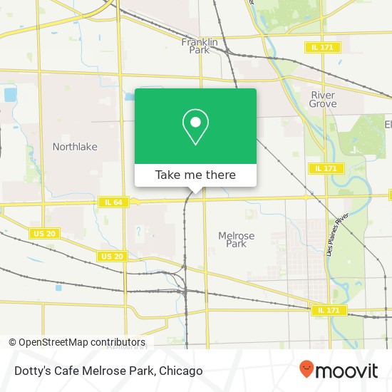 Mapa de Dotty's Cafe Melrose Park