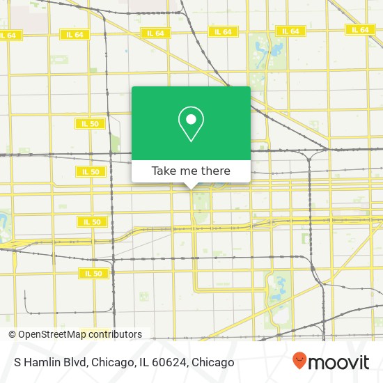 Mapa de S Hamlin Blvd, Chicago, IL 60624