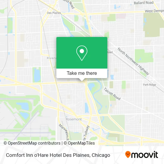 Mapa de Comfort Inn o'Hare Hotel Des Plaines
