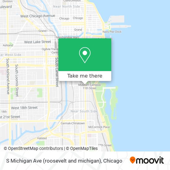 S Michigan Ave (roosevelt and michigan) map