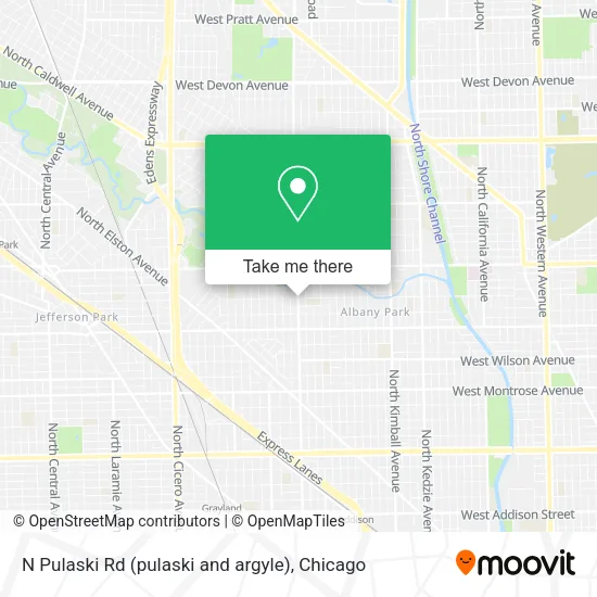 Mapa de N Pulaski Rd (pulaski and argyle)