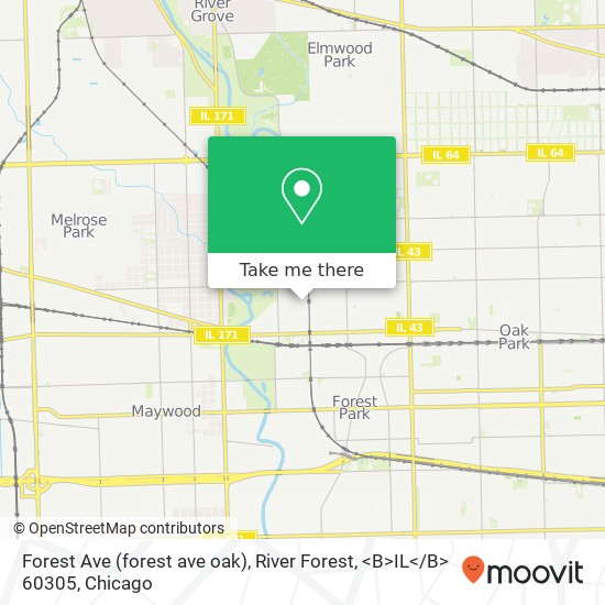 Forest Ave (forest ave oak), River Forest, <B>IL< / B> 60305 map