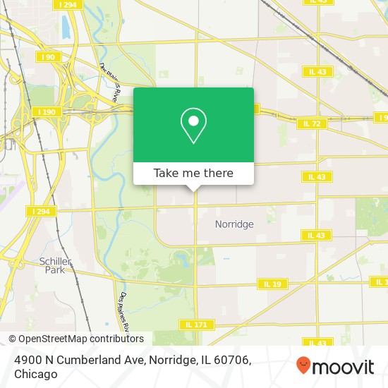 Mapa de 4900 N Cumberland Ave, Norridge, IL 60706