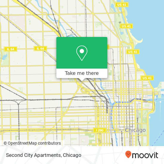 Second City Apartments, 1105 W Chicago Ave map