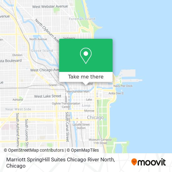 Marriott SpringHill Suites Chicago River North map