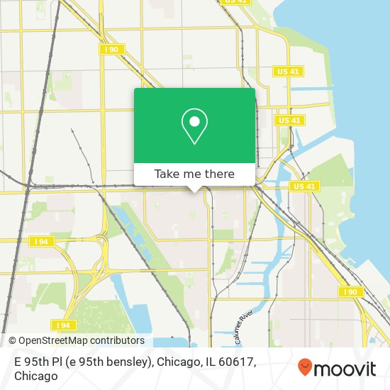 Mapa de E 95th Pl (e 95th bensley), Chicago, IL 60617
