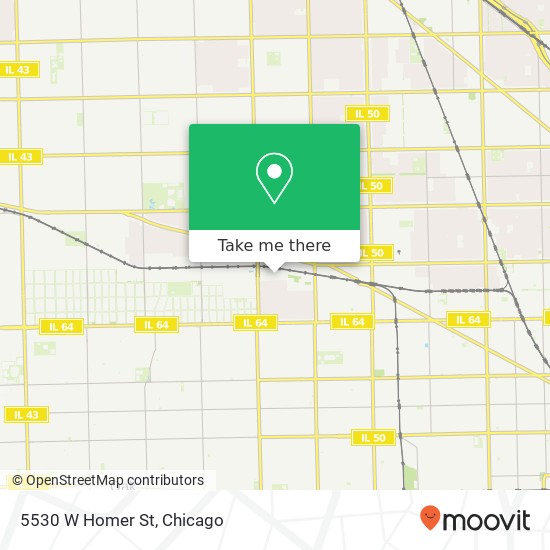Mapa de 5530 W Homer St, Chicago, <B>IL< / B> 60639