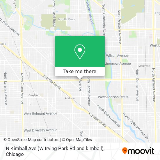 N Kimball Ave (W Irving Park Rd and kimball) map