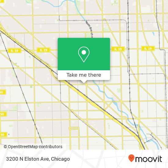 Mapa de 3200 N Elston Ave, Chicago, IL 60618