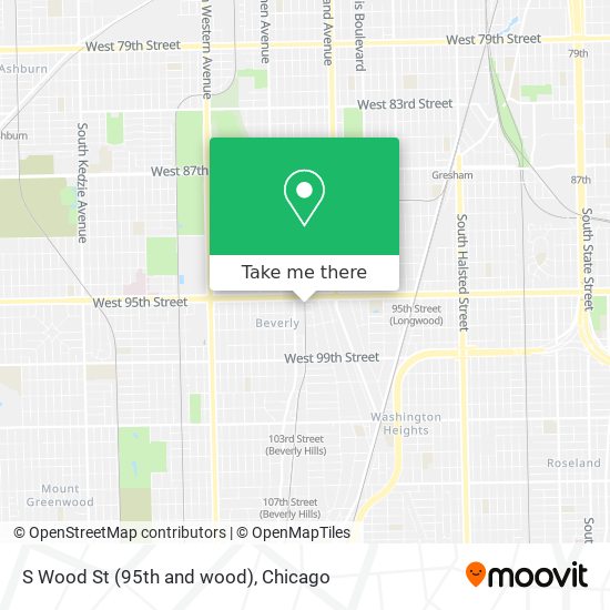 S Wood St (95th and wood) map