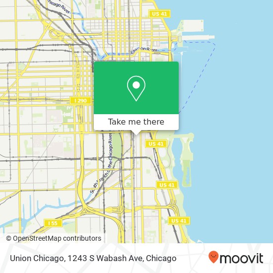 Mapa de Union Chicago, 1243 S Wabash Ave