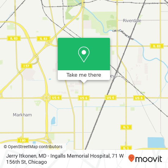 Mapa de Jerry Itkonen, MD - Ingalls Memorial Hospital, 71 W 156th St