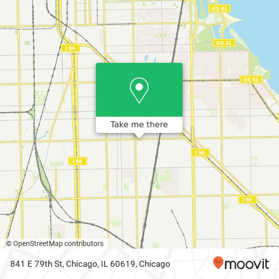 Mapa de 841 E 79th St, Chicago, IL 60619