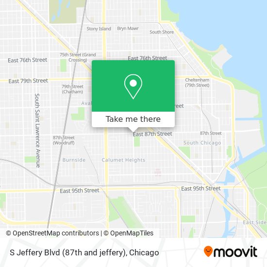 S Jeffery Blvd (87th and jeffery) map