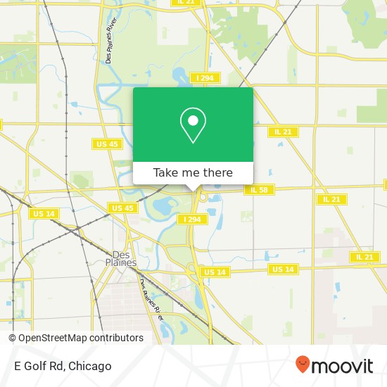 Mapa de E Golf Rd, Des Plaines, IL 60016