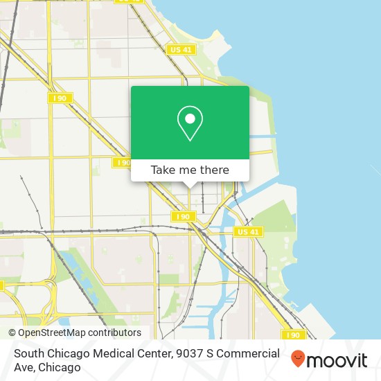 Mapa de South Chicago Medical Center, 9037 S Commercial Ave