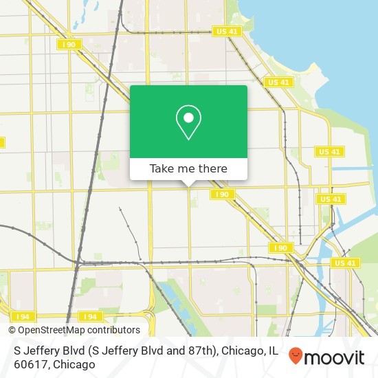 Mapa de S Jeffery Blvd (S Jeffery Blvd and 87th), Chicago, IL 60617