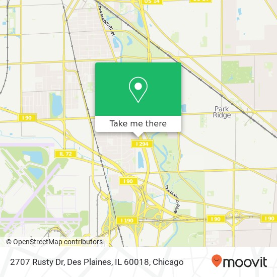 Mapa de 2707 Rusty Dr, Des Plaines, IL 60018