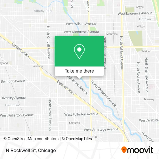 N Rockwell St map