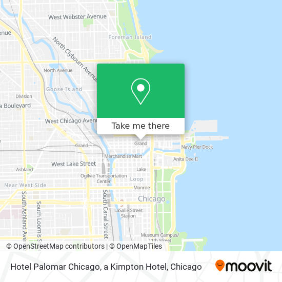 Mapa de Hotel Palomar Chicago, a Kimpton Hotel