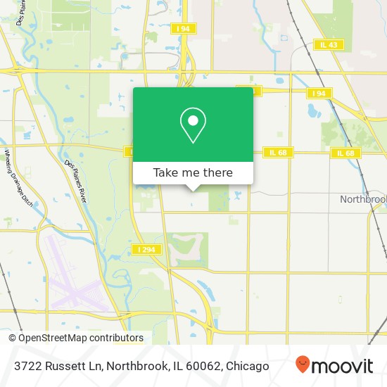 Mapa de 3722 Russett Ln, Northbrook, IL 60062