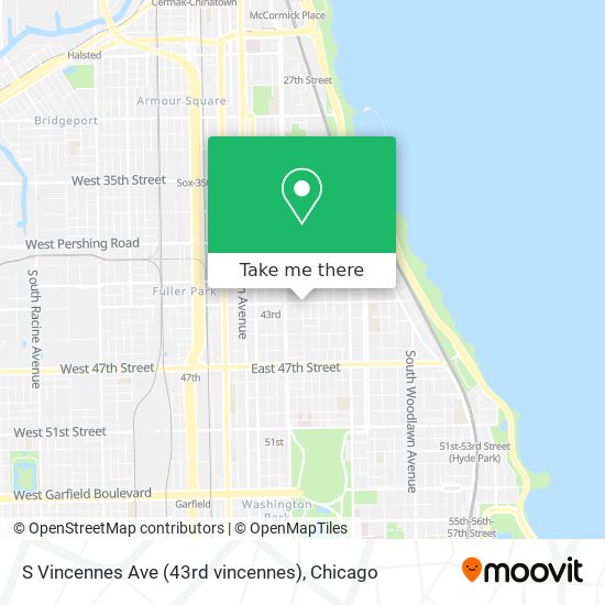 S Vincennes Ave (43rd vincennes) map