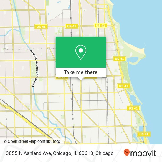 Mapa de 3855 N Ashland Ave, Chicago, IL 60613