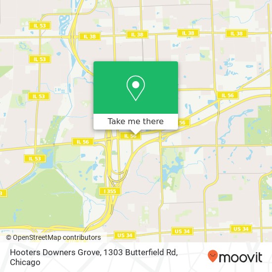 Mapa de Hooters Downers Grove, 1303 Butterfield Rd