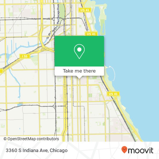 Mapa de 3360 S Indiana Ave, Chicago, <B>IL< / B> 60616