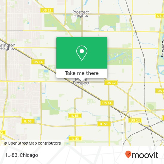 IL-83, Mt Prospect (MOUNT PROSPECT), <B>IL< / B> 60056 map