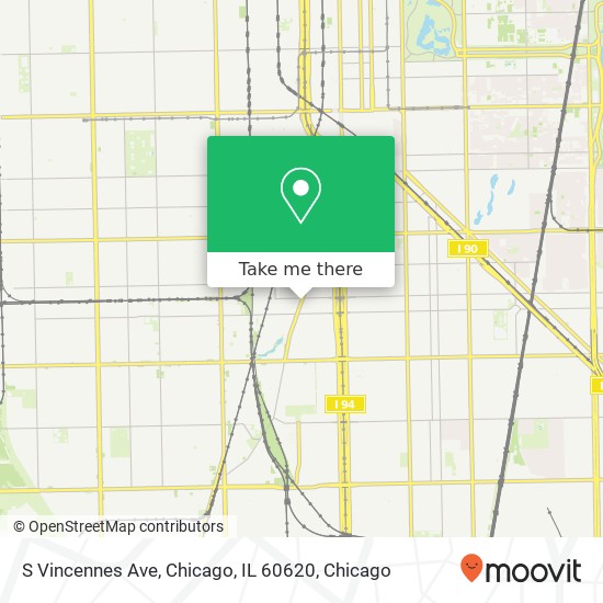 Mapa de S Vincennes Ave, Chicago, IL 60620