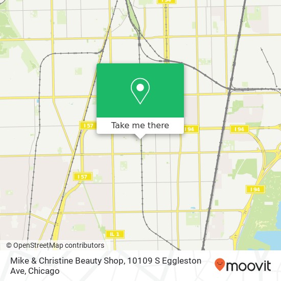 Mapa de Mike & Christine Beauty Shop, 10109 S Eggleston Ave