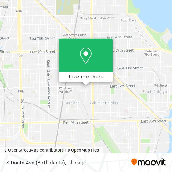 S Dante Ave (87th dante) map