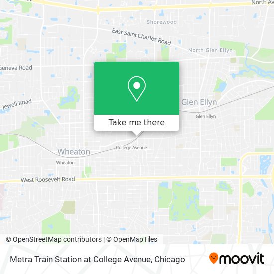Metra Train Station at College Avenue map