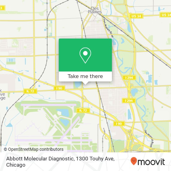 Mapa de Abbott Molecular Diagnostic, 1300 Touhy Ave