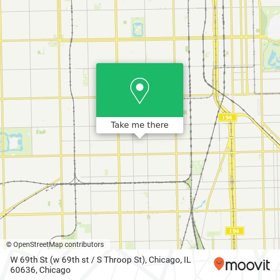 Mapa de W 69th St (w 69th st / S Throop St), Chicago, IL 60636