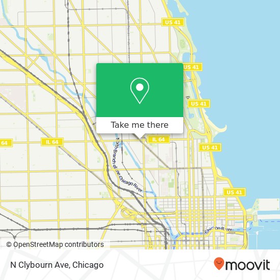 Mapa de N Clybourn Ave, Chicago, <B>IL< / B> 60642