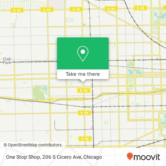 Mapa de One Stop Shop, 206 S Cicero Ave