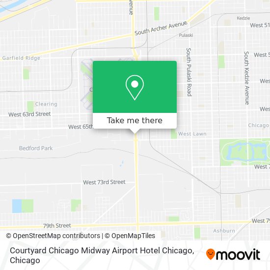 Courtyard Chicago Midway Airport Hotel Chicago map