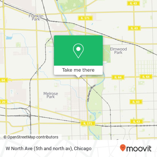 W North Ave (5th and north av), Melrose Park, IL 60160 map