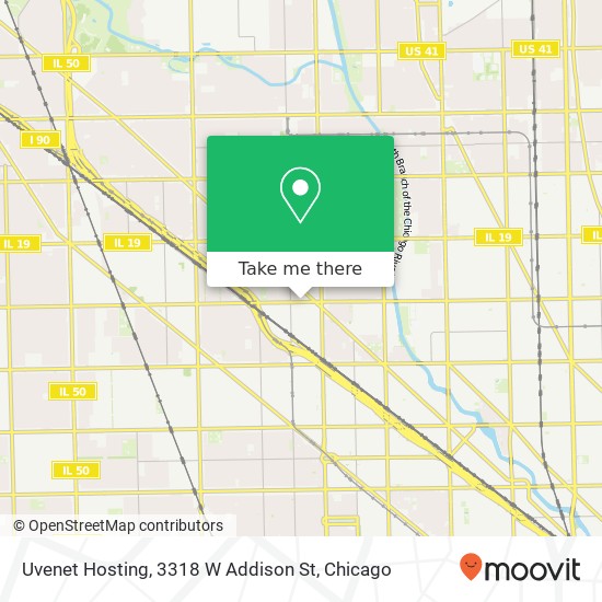 Mapa de Uvenet Hosting, 3318 W Addison St