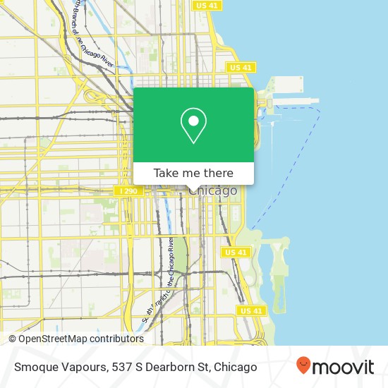 Mapa de Smoque Vapours, 537 S Dearborn St