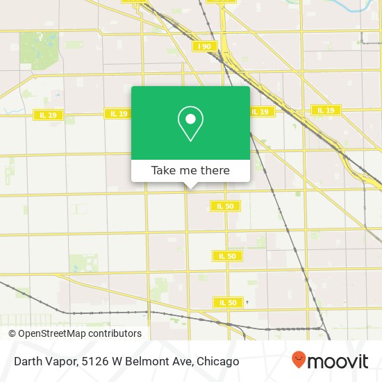 Mapa de Darth Vapor, 5126 W Belmont Ave