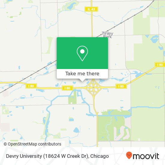 Devry University (18624 W Creek Dr) map