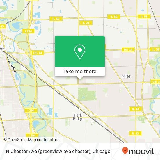 Mapa de N Chester Ave (greenview ave chester), Niles, IL 60714