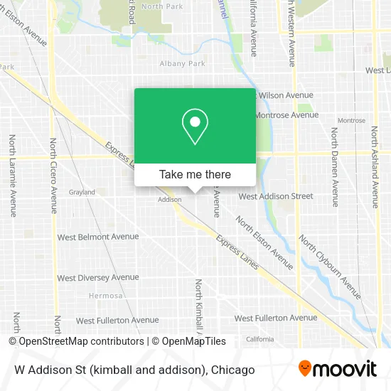 Mapa de W Addison St (kimball and addison)