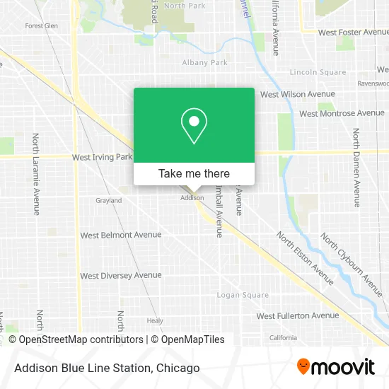 Mapa de Addison Blue Line Station