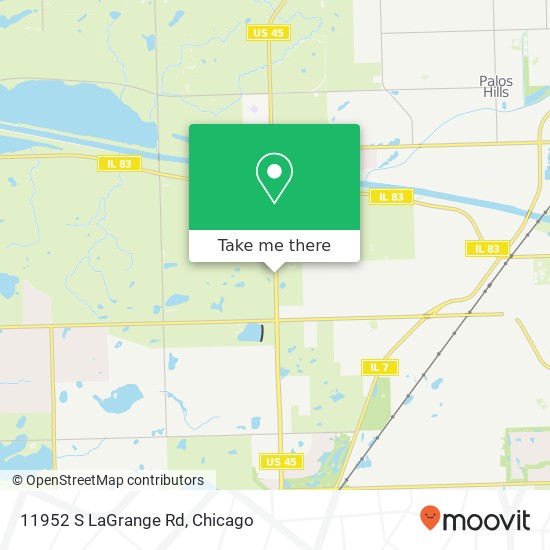 Mapa de 11952 S LaGrange Rd, Palos Park, IL 60464