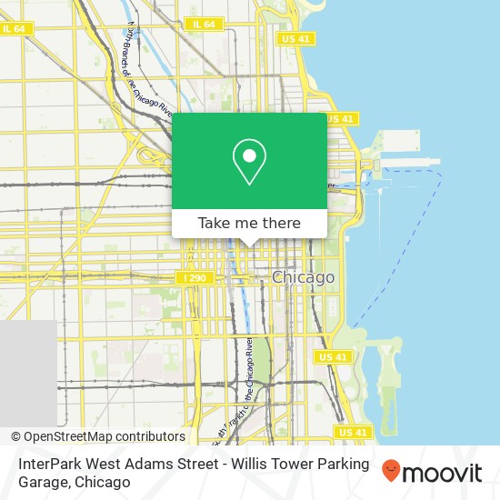 Mapa de InterPark West Adams Street - Willis Tower Parking Garage, 211 W Adams St